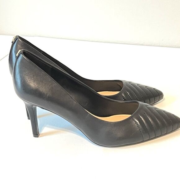 Karl Lagerfeld Paris LEATHER ROULLE 3.5" HEELS PUMPS SHOES - Picture 12 of 13